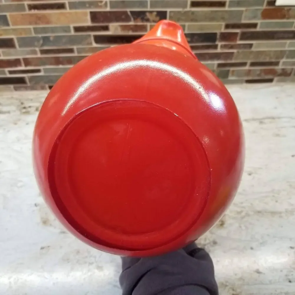 Vintage Anchor Hocking Orange Tilt Ball Pitcher Rainbow Tangerine Glass Jug MCM